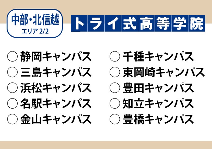 トライ式高等学院（中部・北信越エリア）